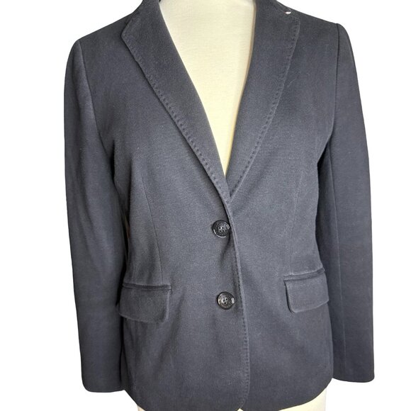 Talbots Jackets & Blazers - Talbots Aberdeen Blazer Size 12  Black w/White Pattern Collar Cotton Polyester